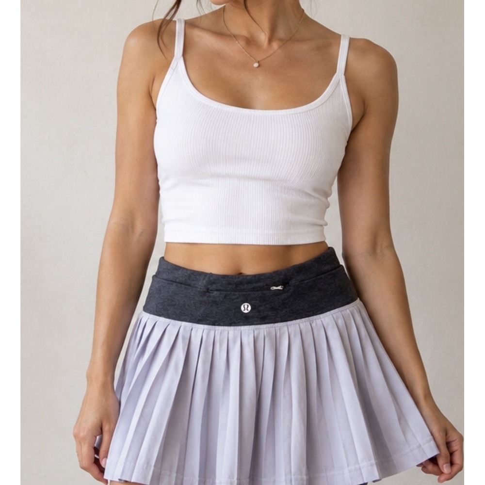 Lululemon Pleat To Street Skirt White / Heathered Tennis Pickleball 6 RARE